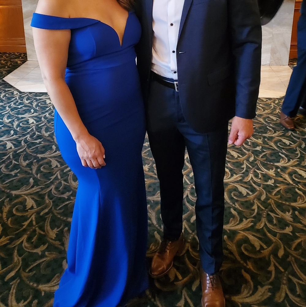 Sale!!! Windsor Royal Blue Off-Shoulder Prom Dress